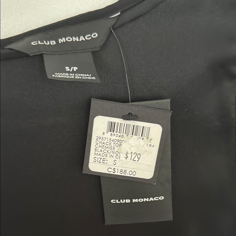 🖤 CLUB MONACO (NWT) Sleek Black Top